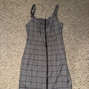 Gray Sheath Midi Dress with Spaghetti Straps